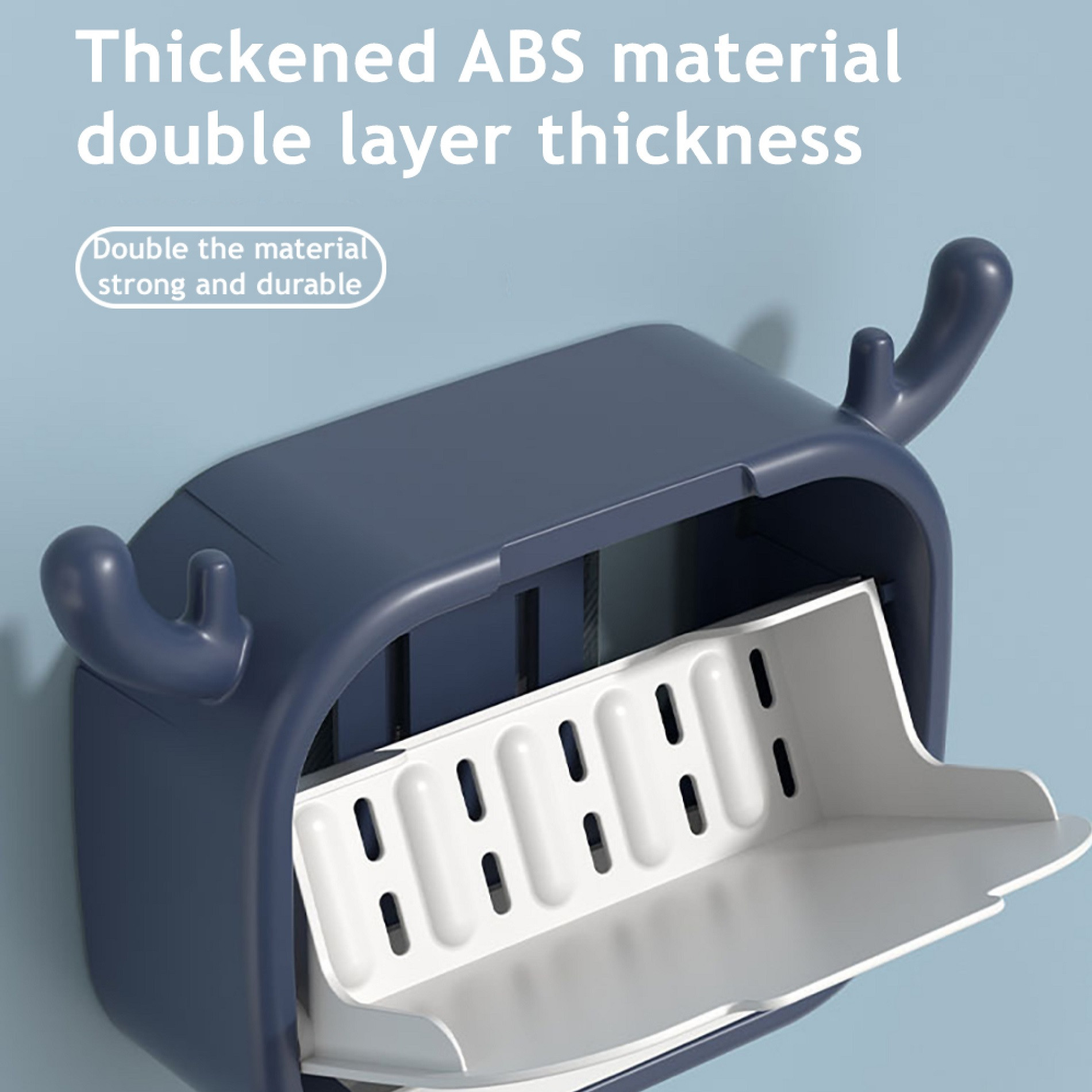 Miniatura 3 de Jabonera De Baño Con Tapa Y Ganchos Para